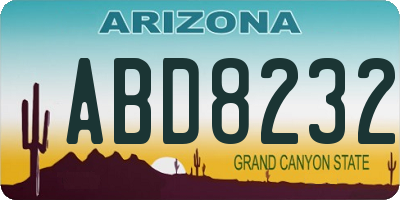 AZ license plate ABD8232