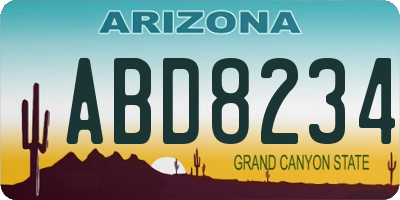 AZ license plate ABD8234