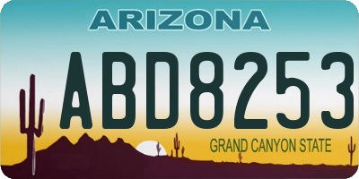 AZ license plate ABD8253