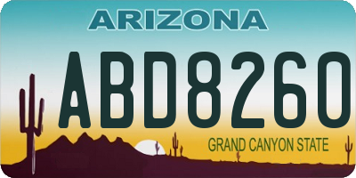 AZ license plate ABD8260
