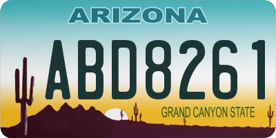 AZ license plate ABD8261