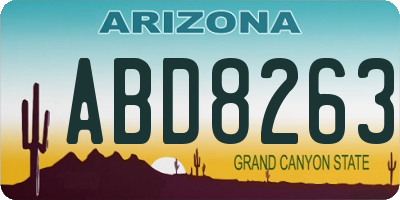 AZ license plate ABD8263