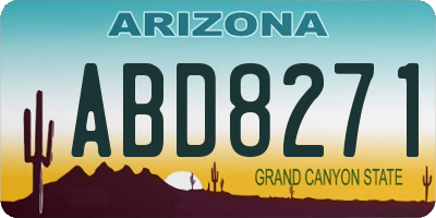 AZ license plate ABD8271