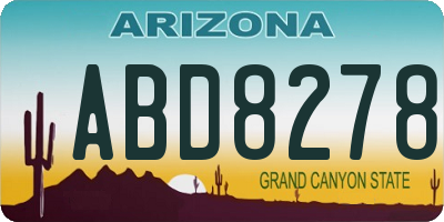 AZ license plate ABD8278