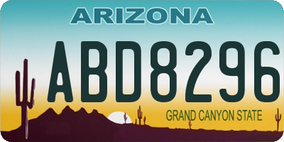 AZ license plate ABD8296