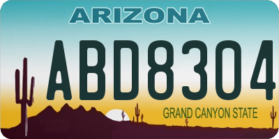 AZ license plate ABD8304