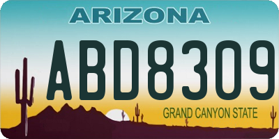 AZ license plate ABD8309
