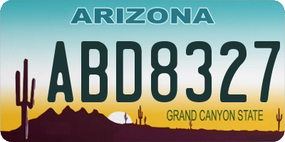 AZ license plate ABD8327