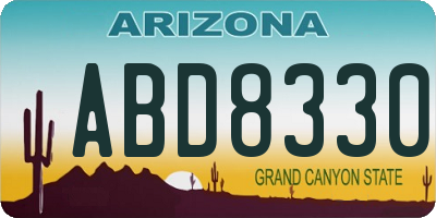 AZ license plate ABD8330