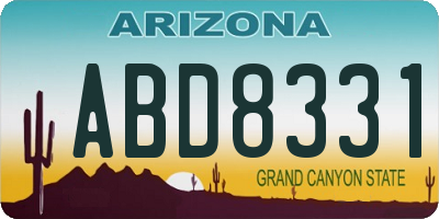 AZ license plate ABD8331