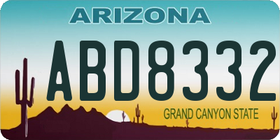 AZ license plate ABD8332