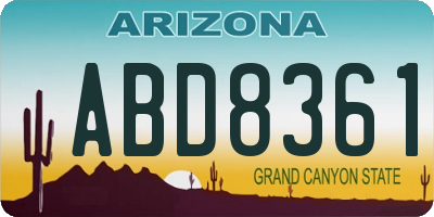 AZ license plate ABD8361