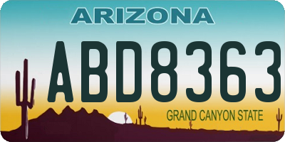 AZ license plate ABD8363