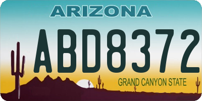 AZ license plate ABD8372
