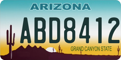 AZ license plate ABD8412