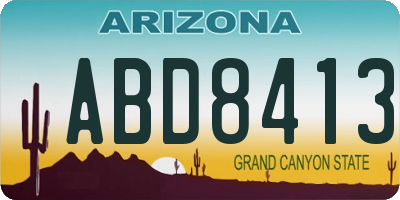 AZ license plate ABD8413