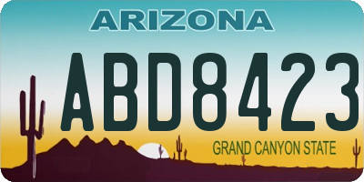 AZ license plate ABD8423