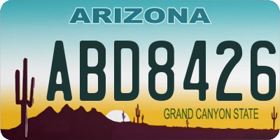 AZ license plate ABD8426
