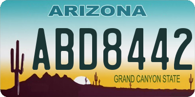 AZ license plate ABD8442