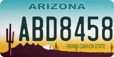 AZ license plate ABD8458