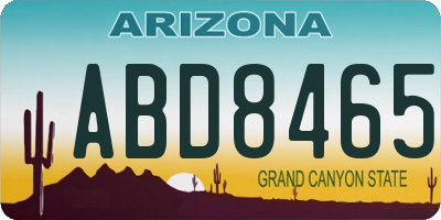 AZ license plate ABD8465