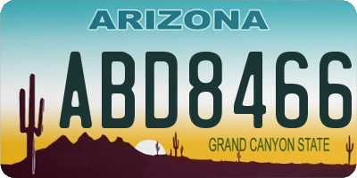 AZ license plate ABD8466
