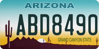 AZ license plate ABD8490