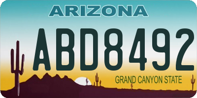AZ license plate ABD8492