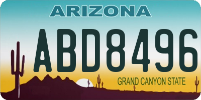 AZ license plate ABD8496