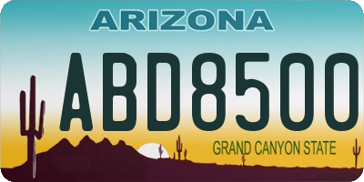 AZ license plate ABD8500