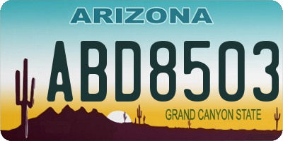 AZ license plate ABD8503