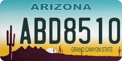 AZ license plate ABD8510