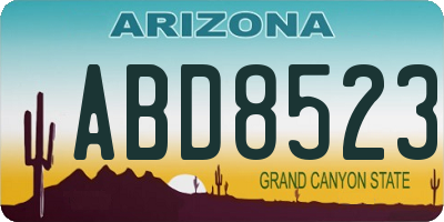 AZ license plate ABD8523