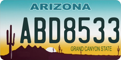 AZ license plate ABD8533