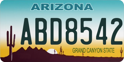 AZ license plate ABD8542