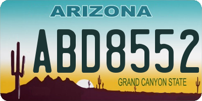 AZ license plate ABD8552
