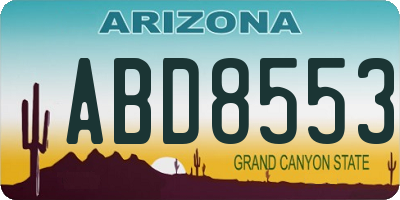AZ license plate ABD8553