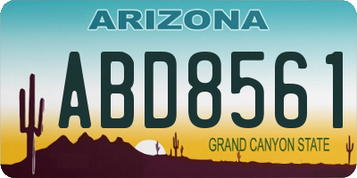 AZ license plate ABD8561
