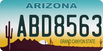 AZ license plate ABD8563
