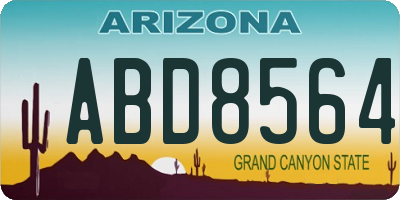 AZ license plate ABD8564