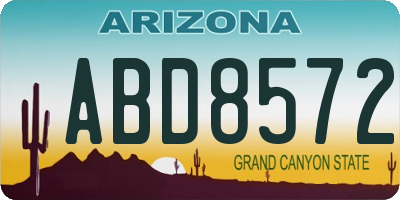 AZ license plate ABD8572