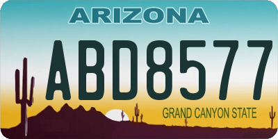 AZ license plate ABD8577