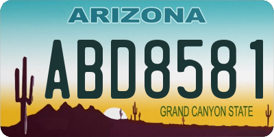 AZ license plate ABD8581