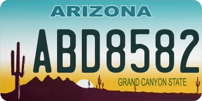 AZ license plate ABD8582