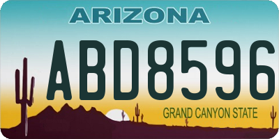 AZ license plate ABD8596