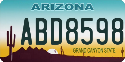 AZ license plate ABD8598
