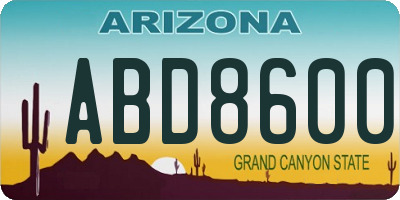 AZ license plate ABD8600