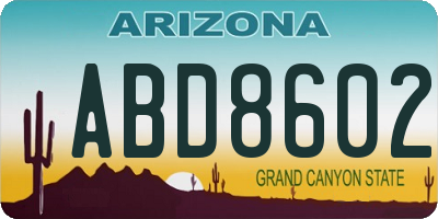 AZ license plate ABD8602