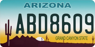 AZ license plate ABD8609