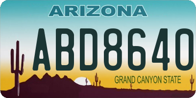 AZ license plate ABD8640